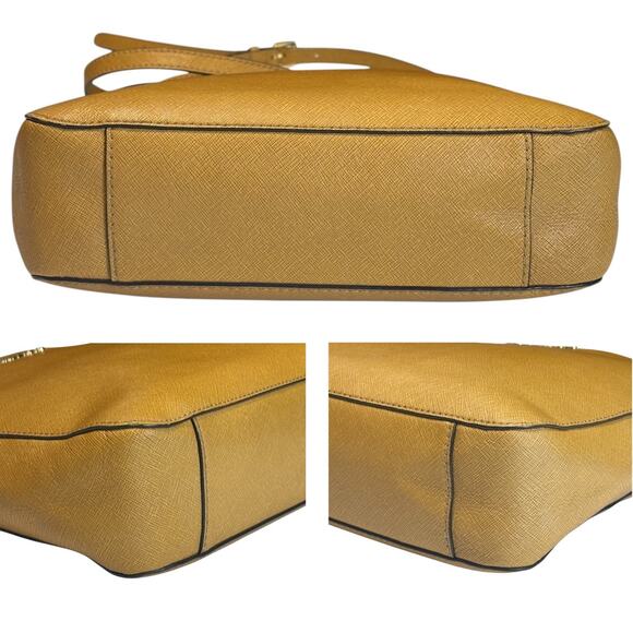 Michael Kors Jet Set Large Crossbody Messenger Bag Saffiano Leather Amber Yellow - Picture 14 of 14